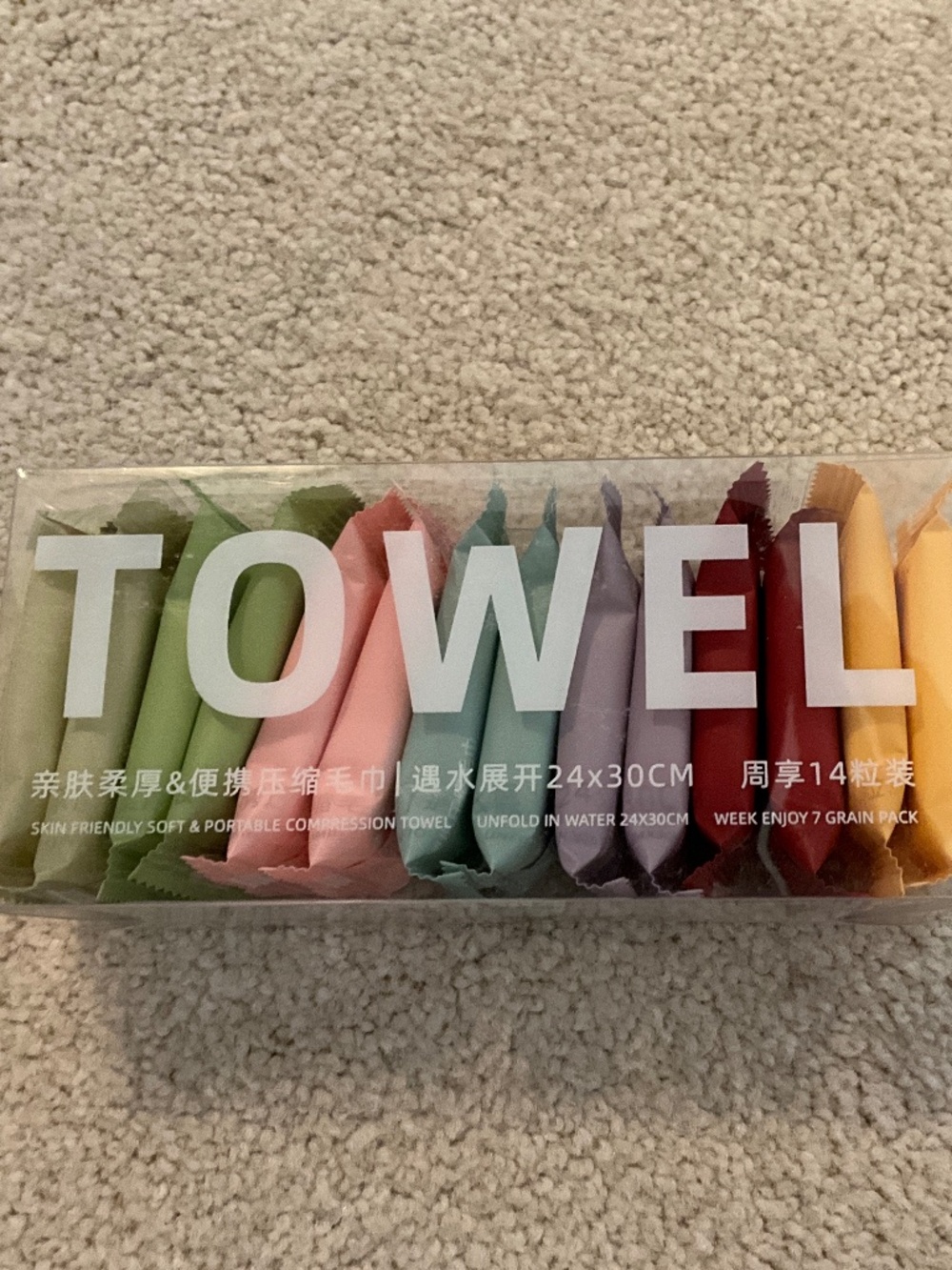 Sanitizing portable compression towel New an individually sealed